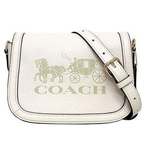 Used Coach White Leather Crossbody Bag